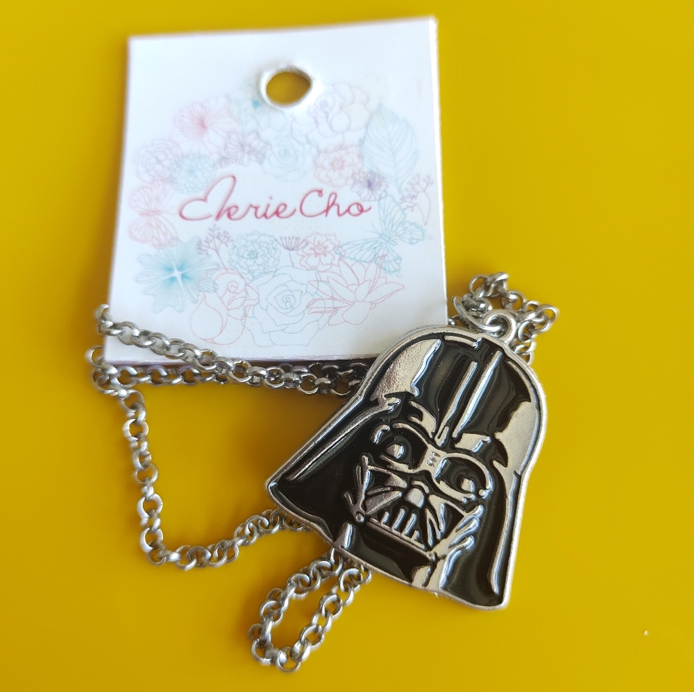 Silver Darth Vader Necklace for Kids